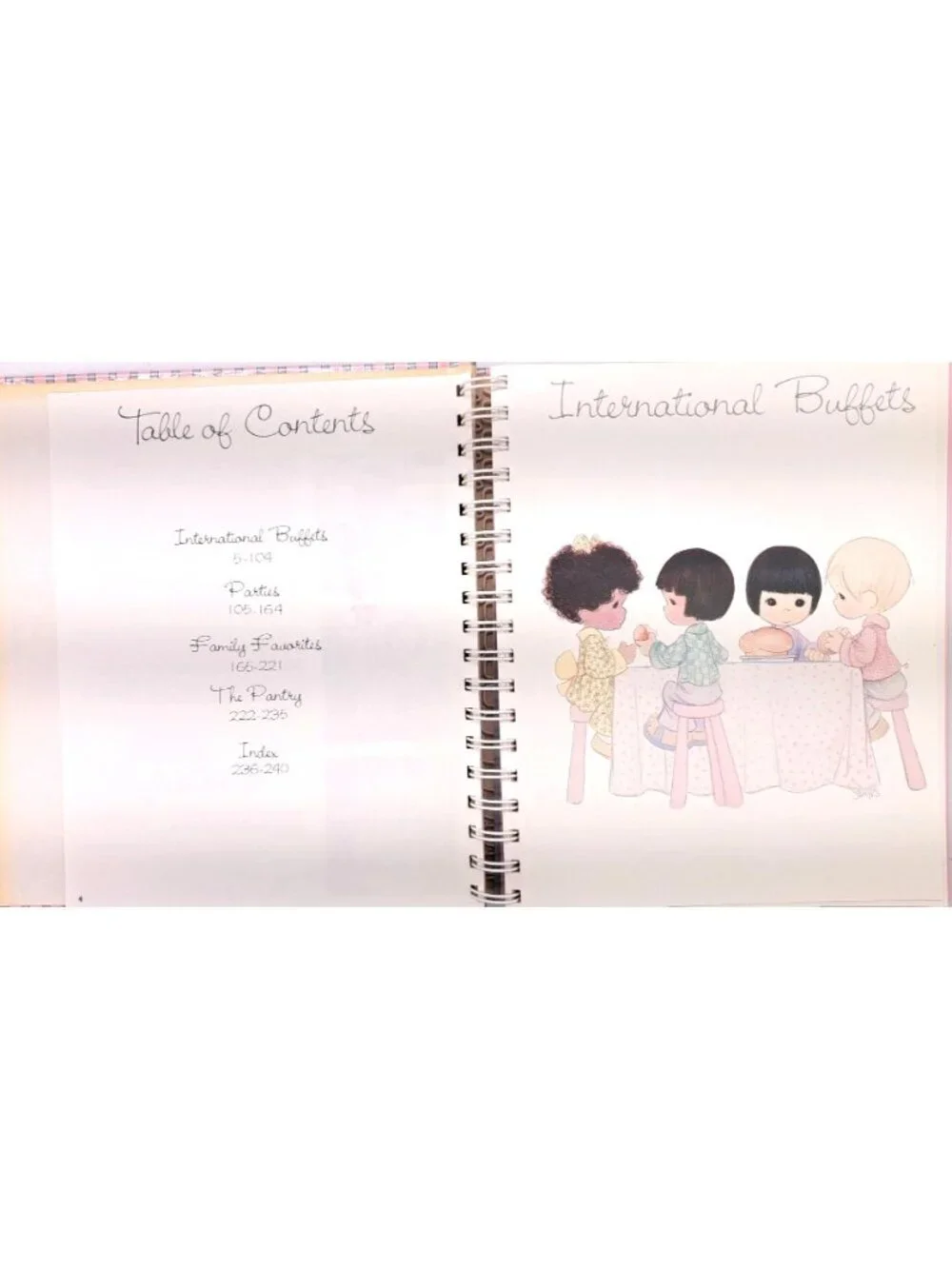 Vintage The Precious Moments Cookbook Spiral-Bound 1988 Enesco Recipes Artwork